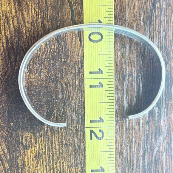 VTG Sterling Silver 925 Intricate Textured Open Cuff Bracelet Size 7.5" Fit - Picture 8 of 10